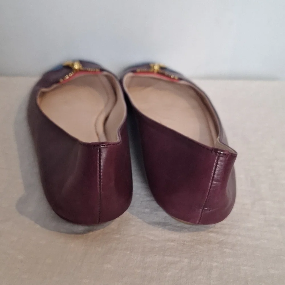 Elie Tahari Women's Flats with Blue and Purple Accents Zipper Detail SAMPLE